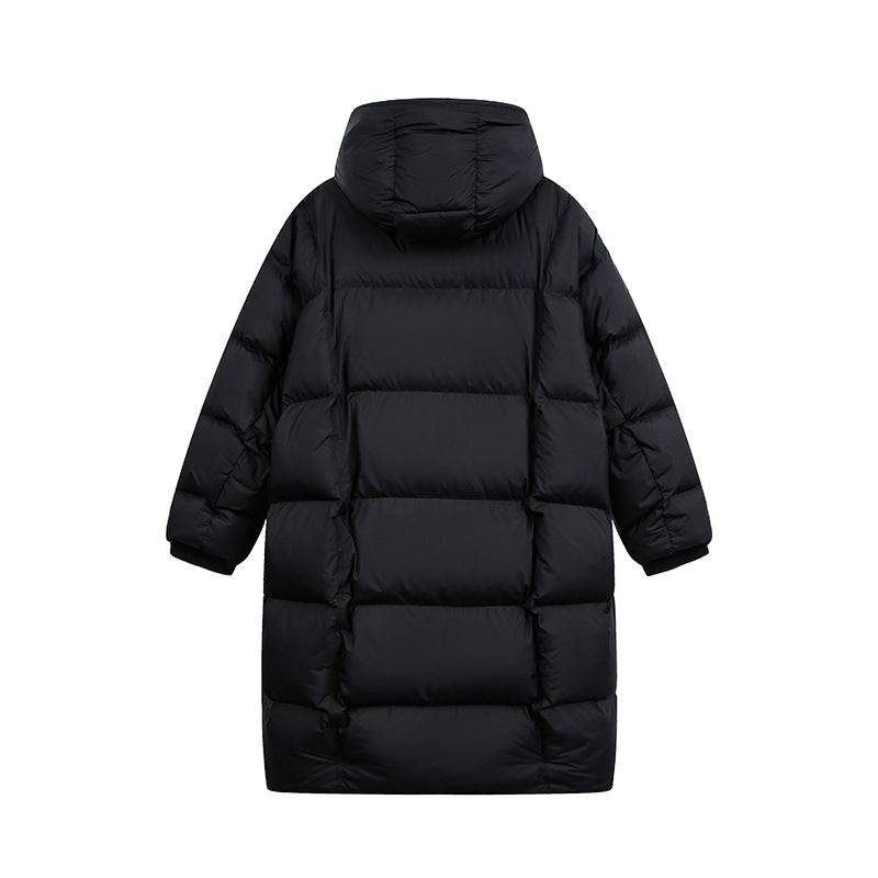 Women's Long Quilted Coat with Hood, Oversize Thermal Insulation EVA-US