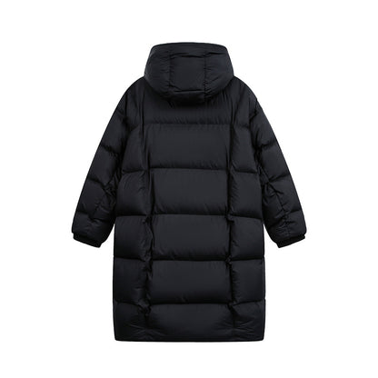 Women's Long Quilted Coat with Hood, Oversize Thermal Insulation EVA-US