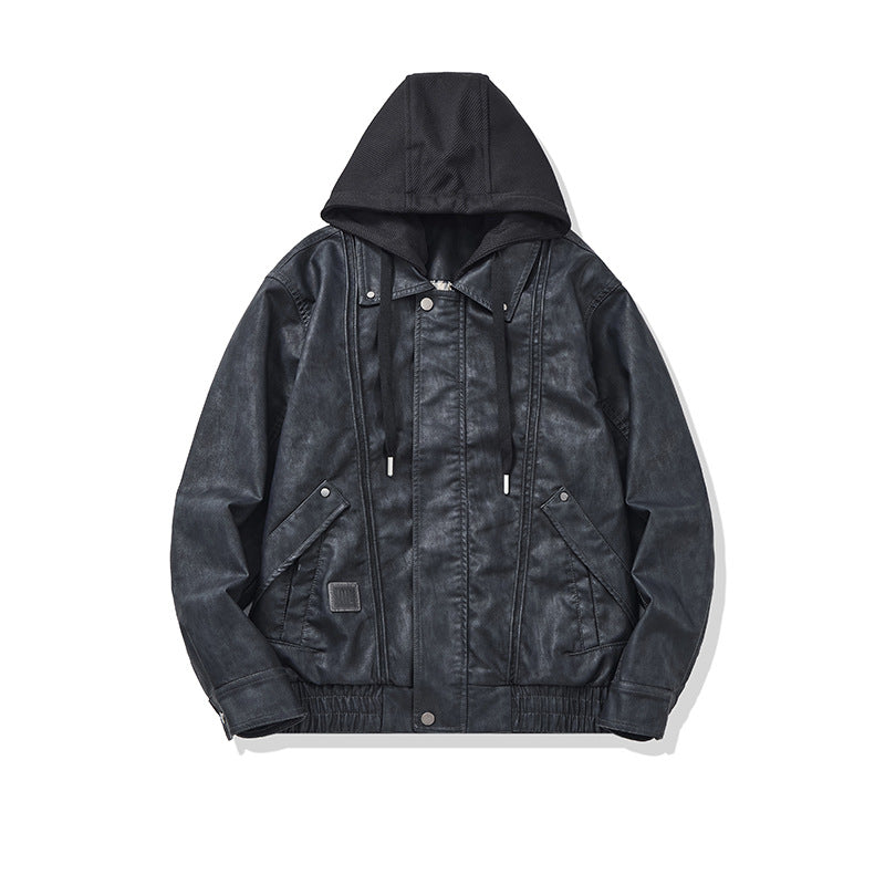 Men's Hooded Canvas Blouson in Boxy Cut with Utility Details EVA-US