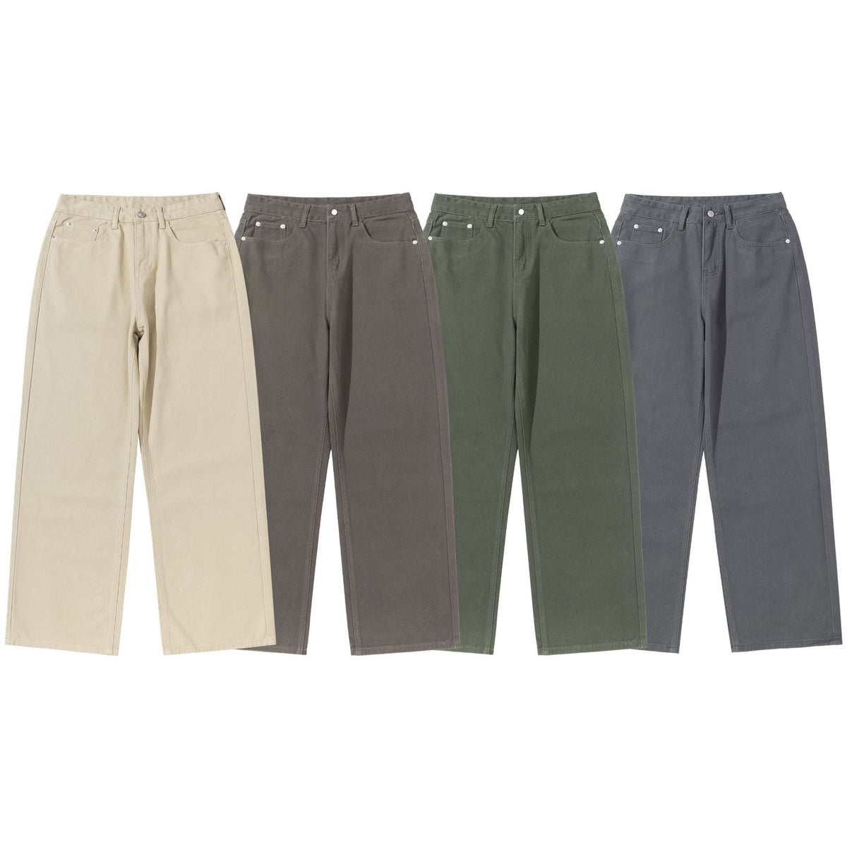 Women's Wide Cropped Pants with High Waist, Straight Leg, and Five-Pocket Design EVA-US