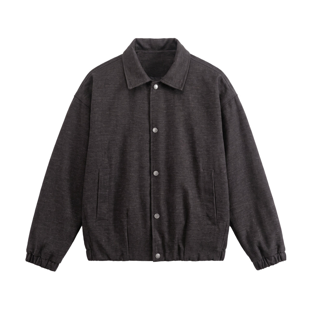 Men's short-cut wool blend blouson with concealed snap button placket EVA-US