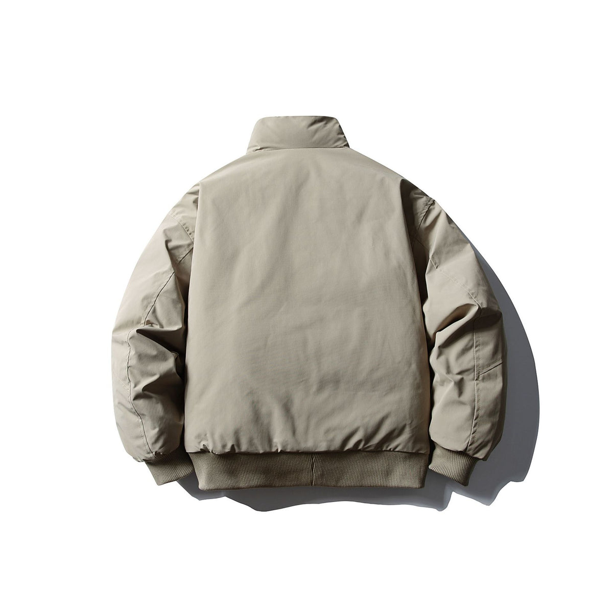 Men's Short Boxy Thermal Bomber Jacket with Geometric Quilting and High Stand-Up Collar EVA-US