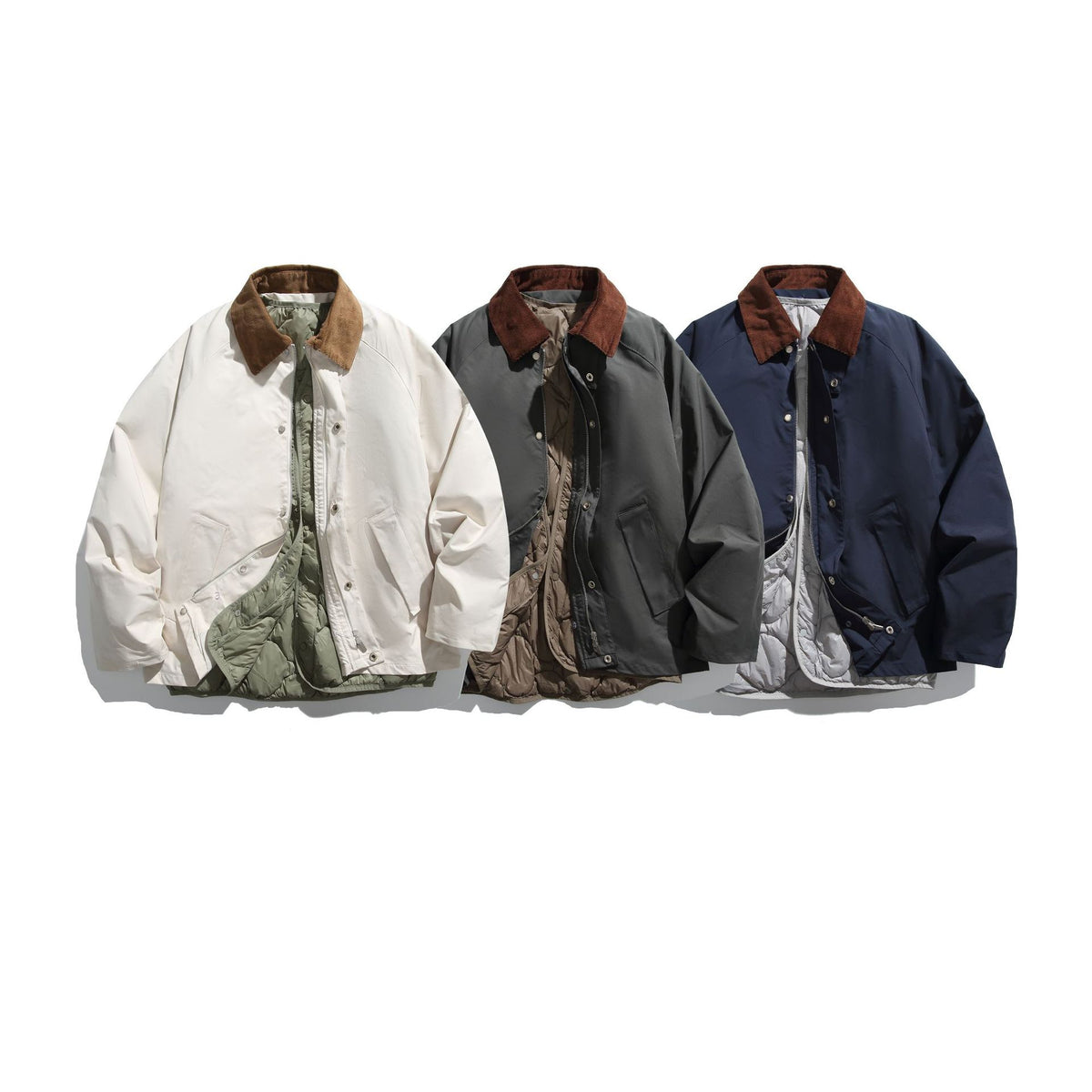Men's Windproof Blouson with Cord Collar and Removable Padded Lining EVA-US