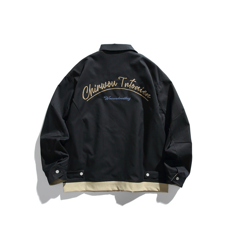 Unisex Boxy transitional blouson jacket with full-length zipper, chest zip pocket, and contrasting ribbed hem EVA-US