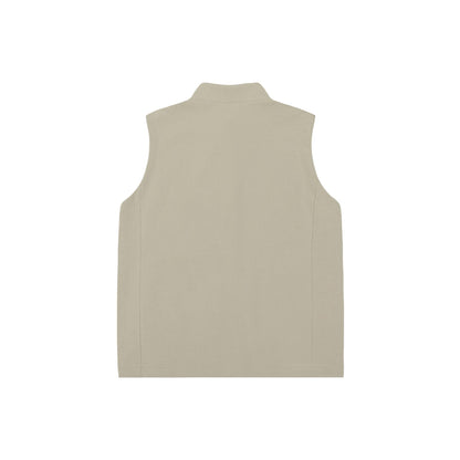 Women Sleeveless Knit Vest with Stand-Up Collar and Full-Length Zipper EVA-US