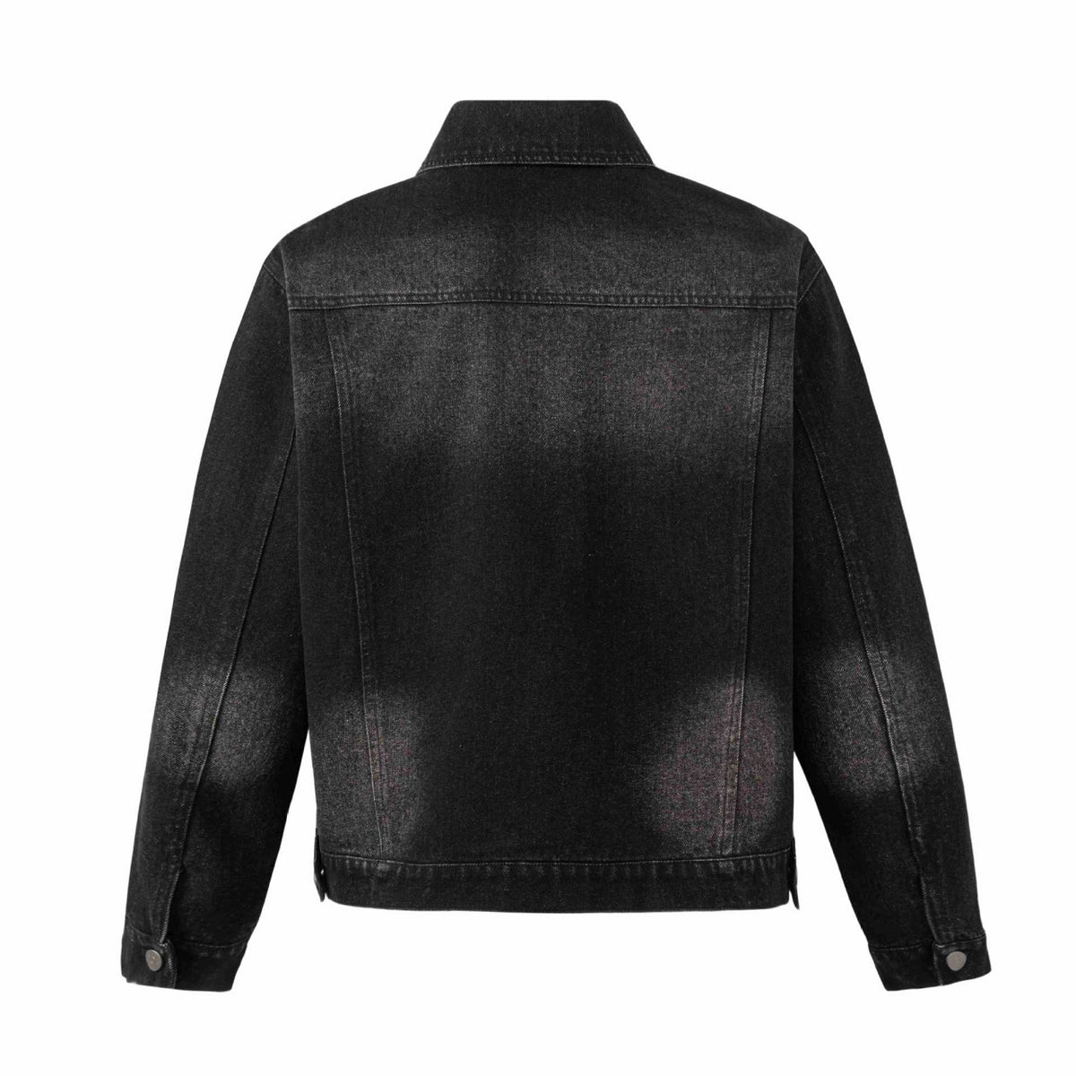 Men's denim jacket with eyelet details, utility seams, and adjustable hem EVA-US