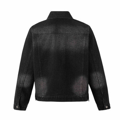 Men's denim jacket with eyelet details, utility seams, and adjustable hem EVA-US