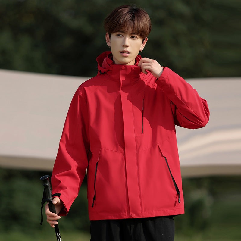 Men's Two-Tone Wind and Water-Repellent Softshell Jacket with Hood EVA-US