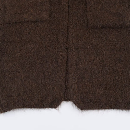 Women's Oversized Knit Coat with V-Neck, Cozy Boucle Look and Patch Pockets EVA-US