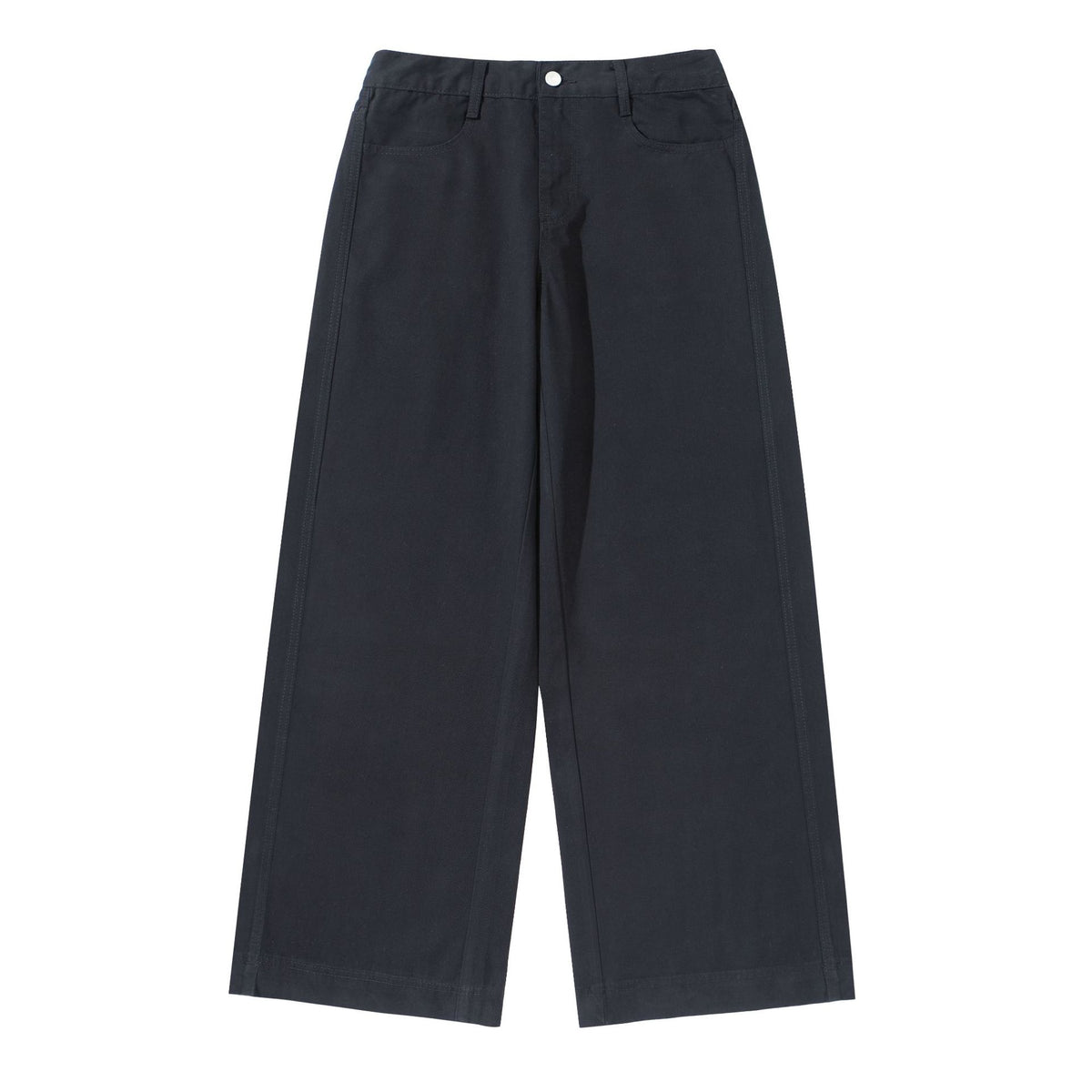 Women's High-Waist Culotte Pants made of Cotton Twill with a Continuous Center Seam EVA-US