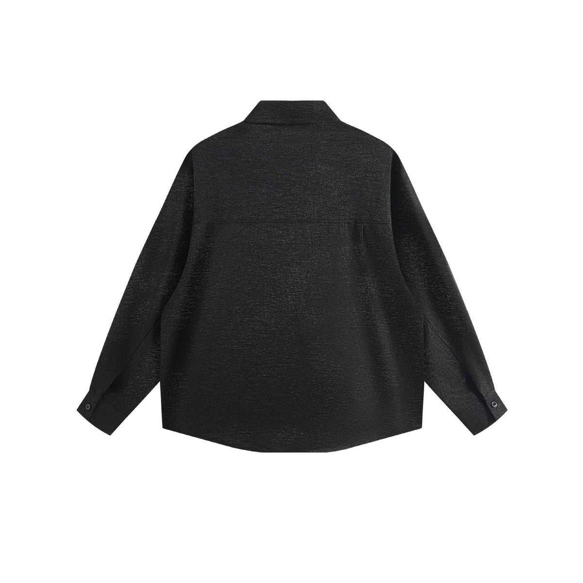 Women's oversized shirt blouse made of textured cotton blend with box pleats EVA-US