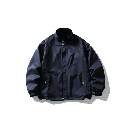 Unisex Lightweight wind and water-repellent oversized boxy jacket with stand-up collar and elastic hem EVA-US