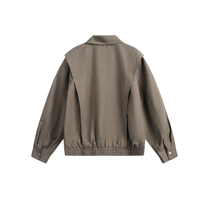 Unisex Lightweight Boxy Field Blouson in Utility Look with Patch Flap Pockets and Elastic Hem EVA-US