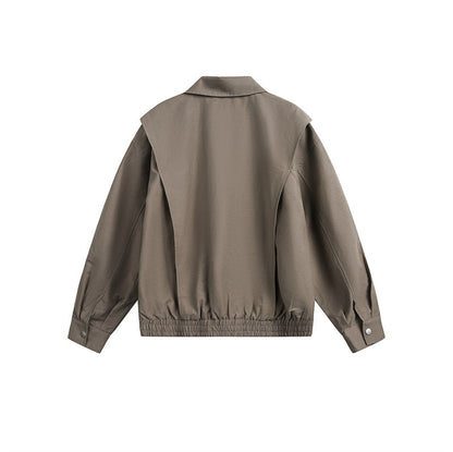 Unisex Lightweight Boxy Field Blouson in Utility Look with Patch Flap Pockets and Elastic Hem EVA-US