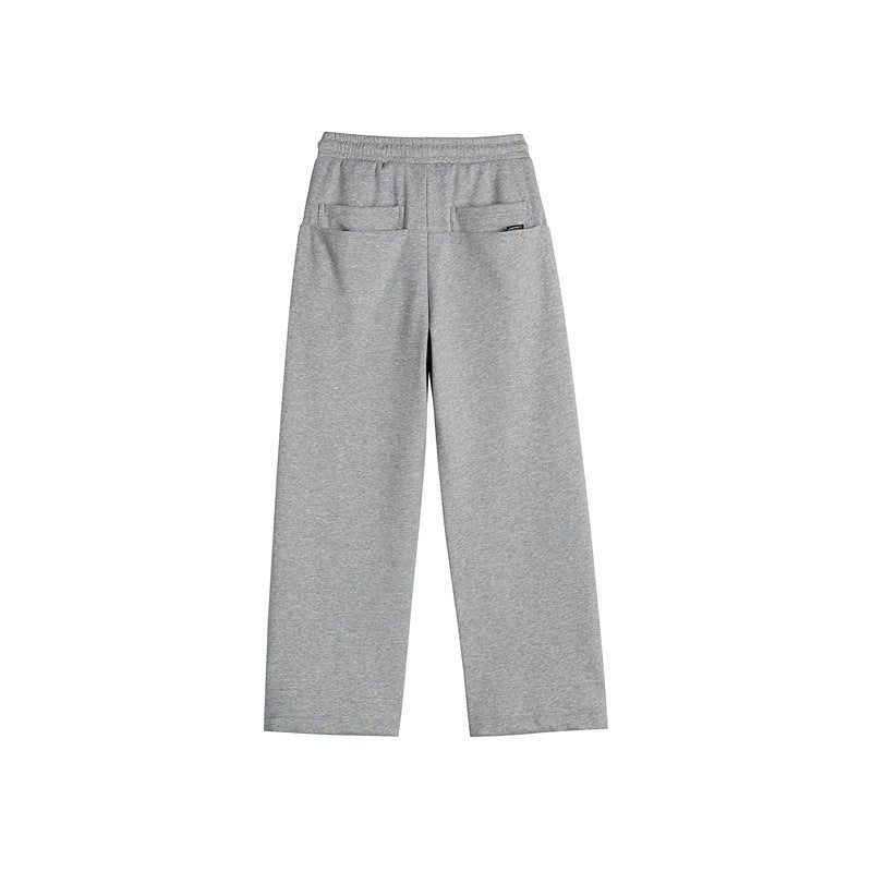 Women's sweatpants with wide legs, elastic waistband and drawstring
