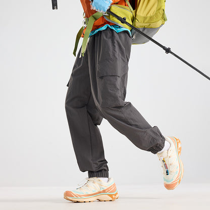 Men's Lightweight Utility Cargo Pants made of Ripstop with Elastic Hem and Multiple Pockets EVA-US