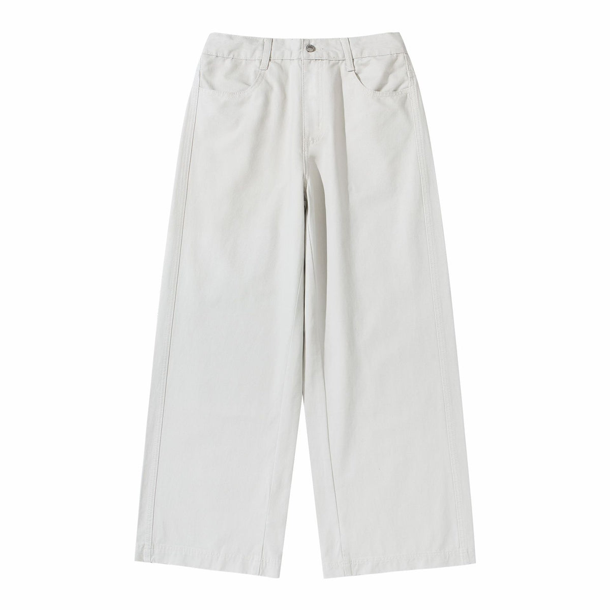 Women's High-Waist Culotte Pants made of Cotton Twill with a Continuous Center Seam EVA-US
