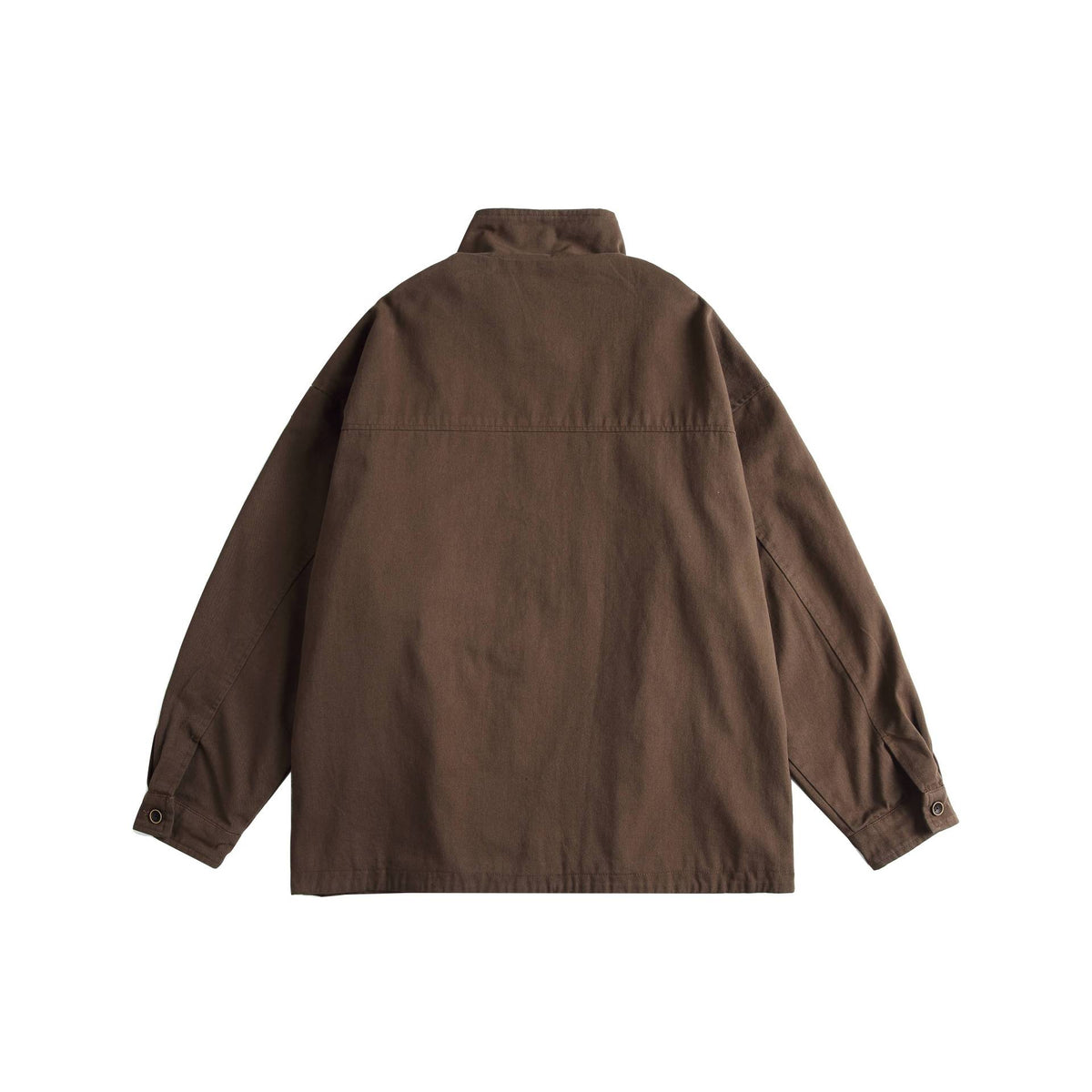 Unisex Oversized Canvas-Field Jacket with Drawstring, Funnel Collar and Utility Pockets EVA-US