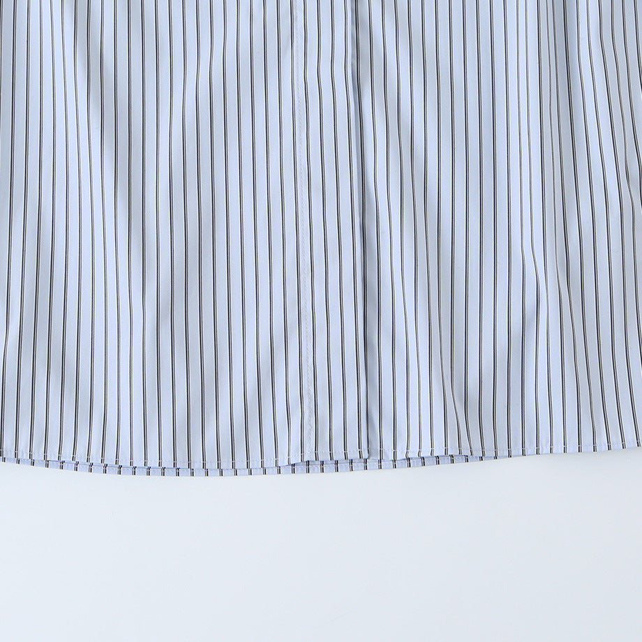 Ladies blouse with tie and concealed button placket EVA-US