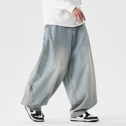 Men's extremely wide-cut baggy jeans with a low crotch and balloon-shaped hem EVA-US