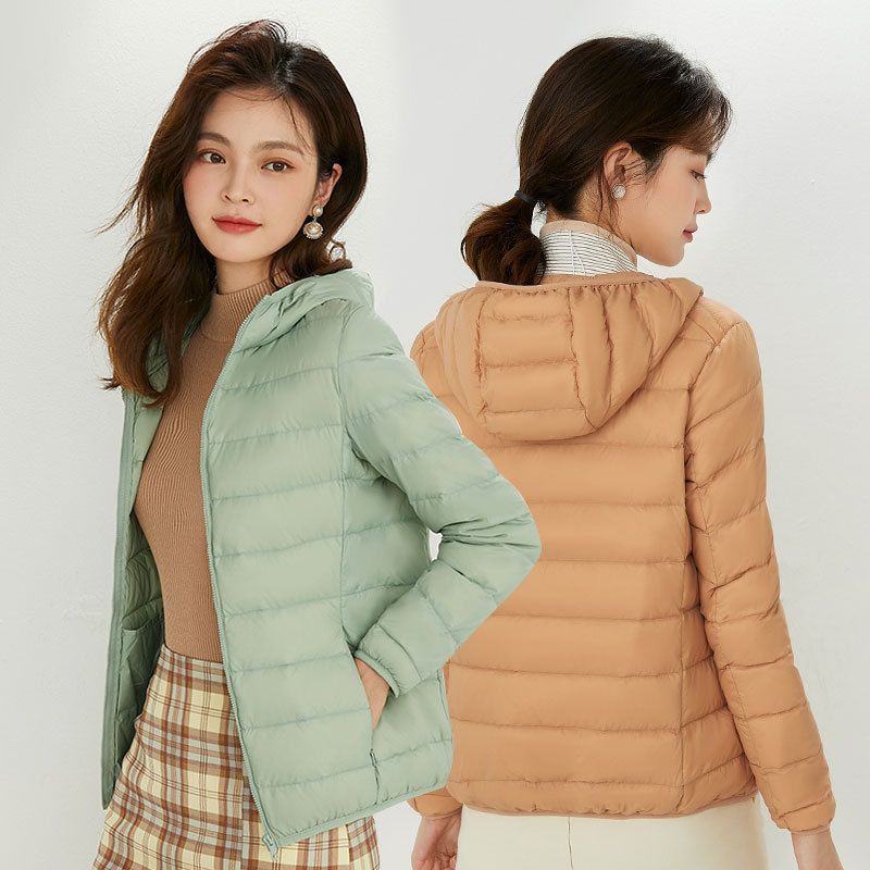Women's Ultra-light Quilted Hooded Jacket with Ultra-flat Thermal Wadding EVA-US