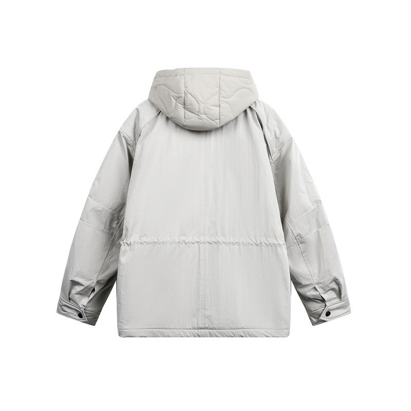 Men's Oversize Parka with Quilted Padding and Drawstring EVA-US