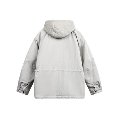 Men's Oversize Parka with Quilted Padding and Drawstring EVA-US