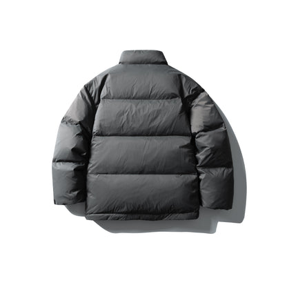 Unisex Boxy-padded short jacket with high stand-up collar and water-repellent shell EVA-US