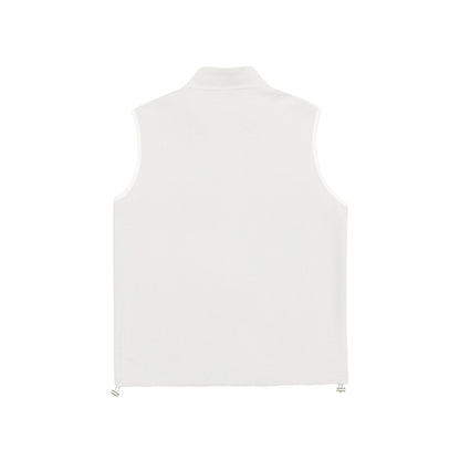 Unisex Waffle Structure Outdoor Vest with Standing Collar, Full-Length Zipper and Drawstring Hem EVA-US