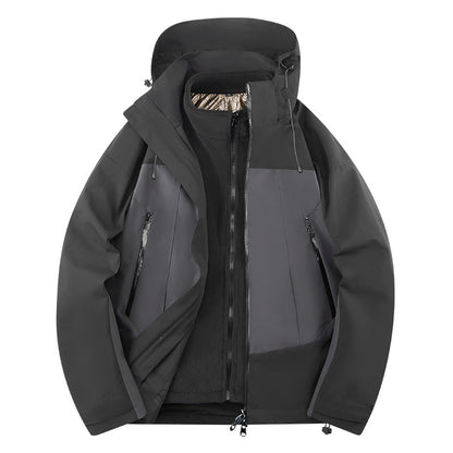 Unisex Softshell Outdoor Jacket with continuous fleece lining, adjustable hood, and water-repellent membrane EVA-US