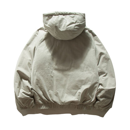Unisex Oversized padded hoodie jacket with elastic hem and concealed pockets EVA-US