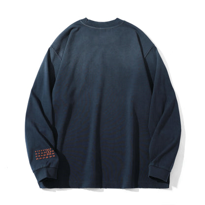 Unisex Oversize Sweatshirt with Vintage Old Script Embroidery EVA-US