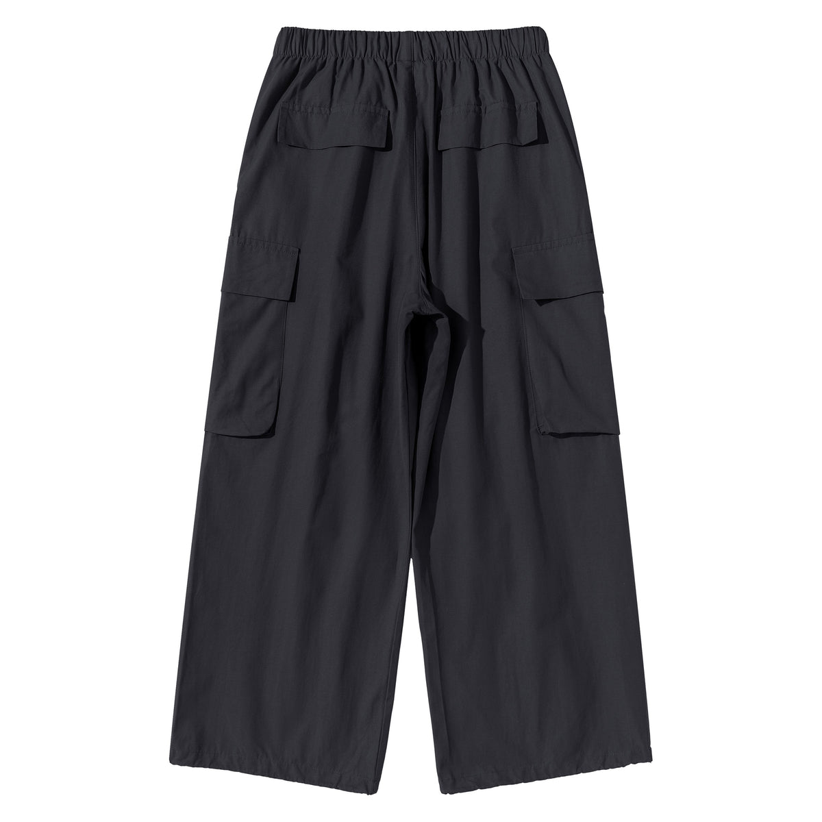 Women's Culotte Cargo Bermudas in Utility Look with Elastic Tunnel Drawstring Waist and Large Flap Pockets