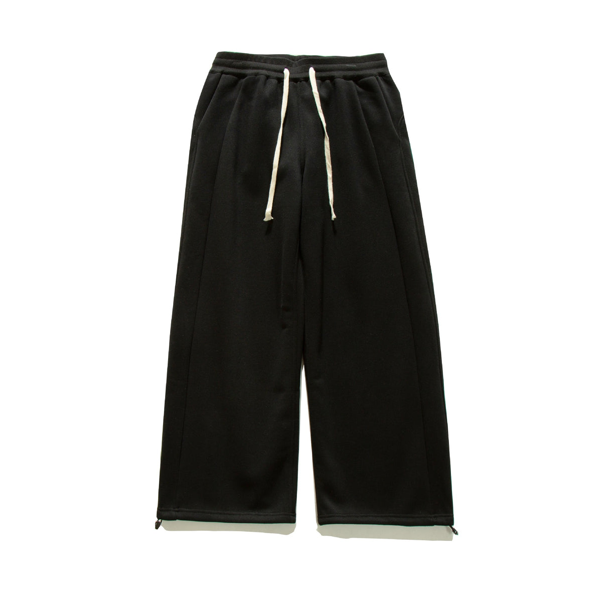 Women's Wide Sweat Culotte with Drawstring, Decorative Seams and Adjustable Hem EVA-US
