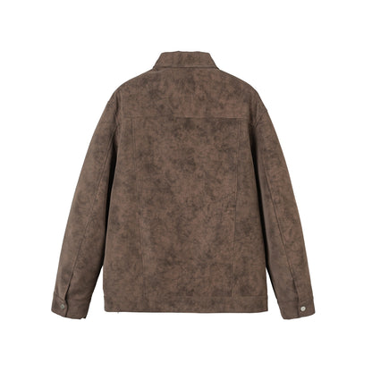Unisex Short-cut Velours-look Jacket with decorative Metal Fasteners EVA-US