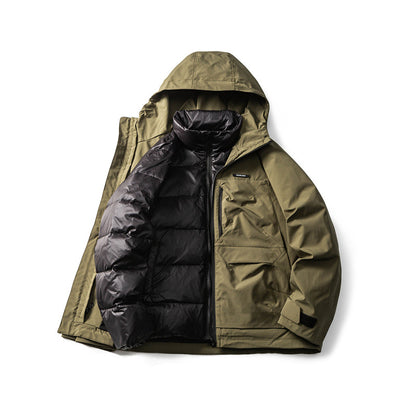 Men's Functional Outdoor Softshell Jacket with Hood and Multiple Pockets EVA-US