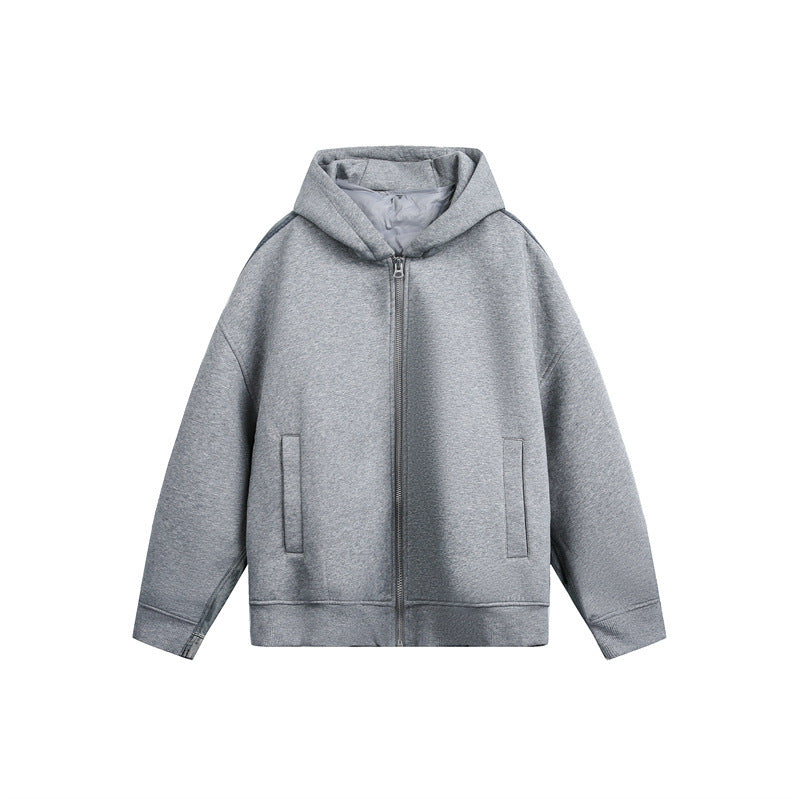 Unisex Oversize Hooded Sweat Jacket with Zipper, Side Pockets and Lined Hood EVA-US