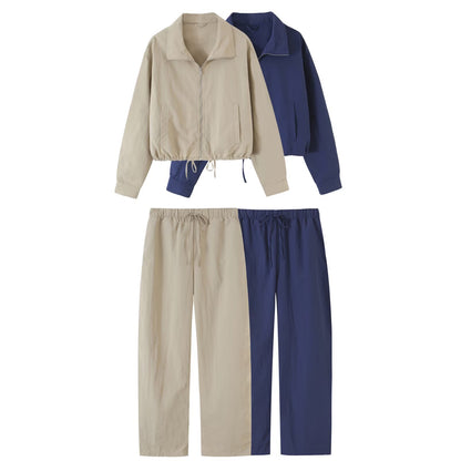 Women's high-waisted loose linen-look pants with drawstring waistband EVA-US