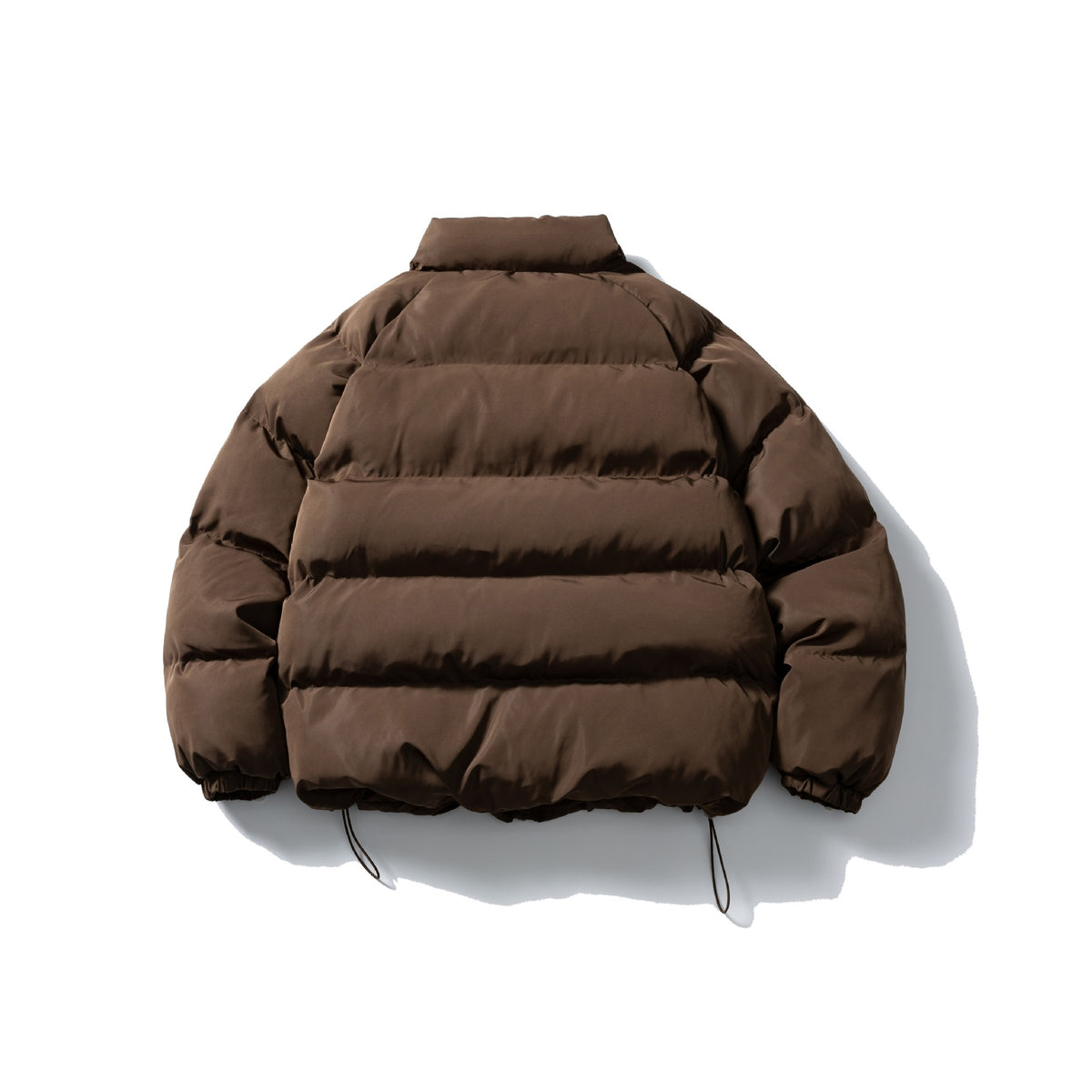 Unisex Short Cut Quilted Jacket in Boxy Cut with High Collar and Drawstring EVA-US
