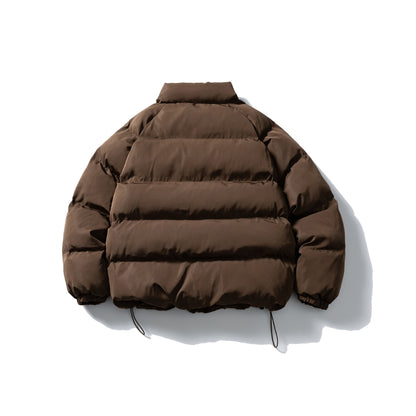 Unisex Short Cut Quilted Jacket in Boxy Cut with High Collar and Drawstring EVA-US