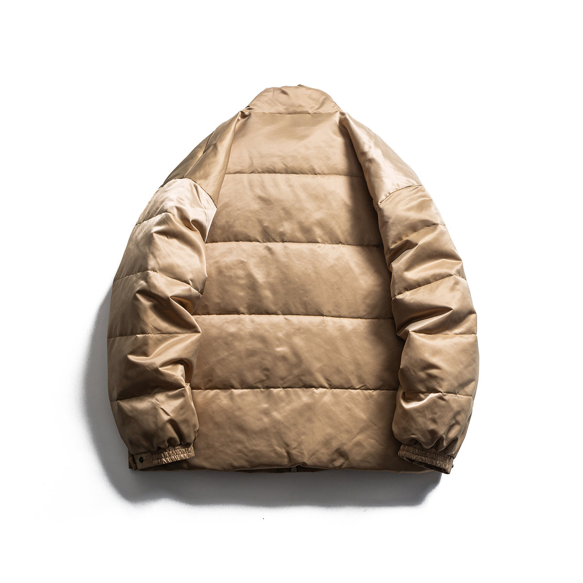 Men's Boxy Insulation Jacket in Field Style with Cargo Pockets and High Standing Collar EVA-US