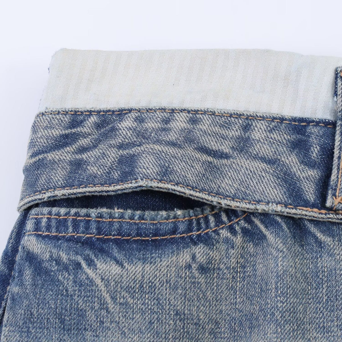 Ladies Wide-Cut Destroyed Jeans with Low Rise and Straight Leg EVA-US