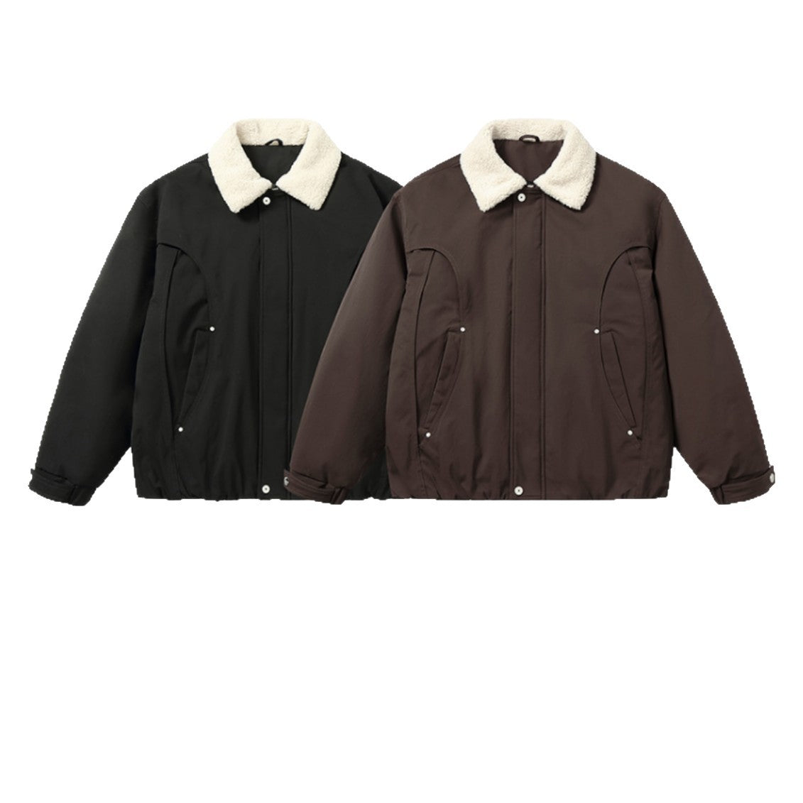 Men's Short Blouson with Sherpa Collar and Utility Pockets EVA-US