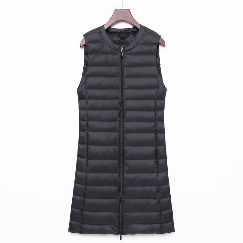 Ladies Long Quilted Thermal Vest with A-Line Silhouette EVA-US
