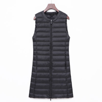 Ladies Long Quilted Thermal Vest with A-Line Silhouette EVA-US