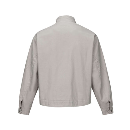 Men's short-cut boxy blouson with stand collar, zipper and chest zippers EVA-US