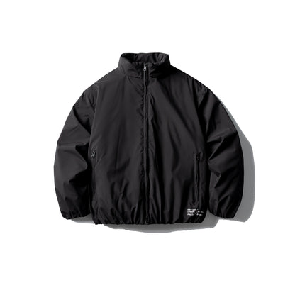 Unisex Short Boxy Thermal Blouson with High Standing Collar, Elastic Hem and Concealed Zipper EVA-US
