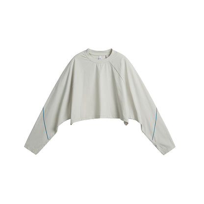 Women Short Cropped Oversize Sweatshirt with Bat Sleeves EVA-US