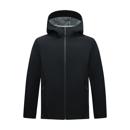 Women's softshell jacket with hood, tailored and windproof outdoor jacket EVA-US