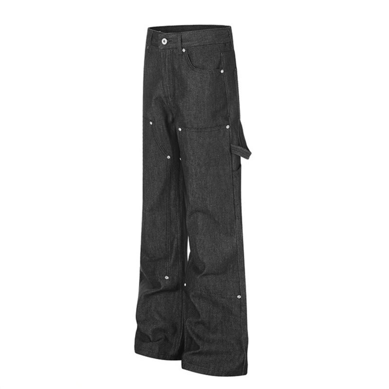 Women's wide carpenter jeans in palazzo cut with nail/hammer loop and reinforced knee sections EVA-US